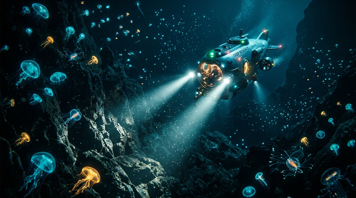 Hadal Trench Deep-Sea Submarine Exploration in Krillion